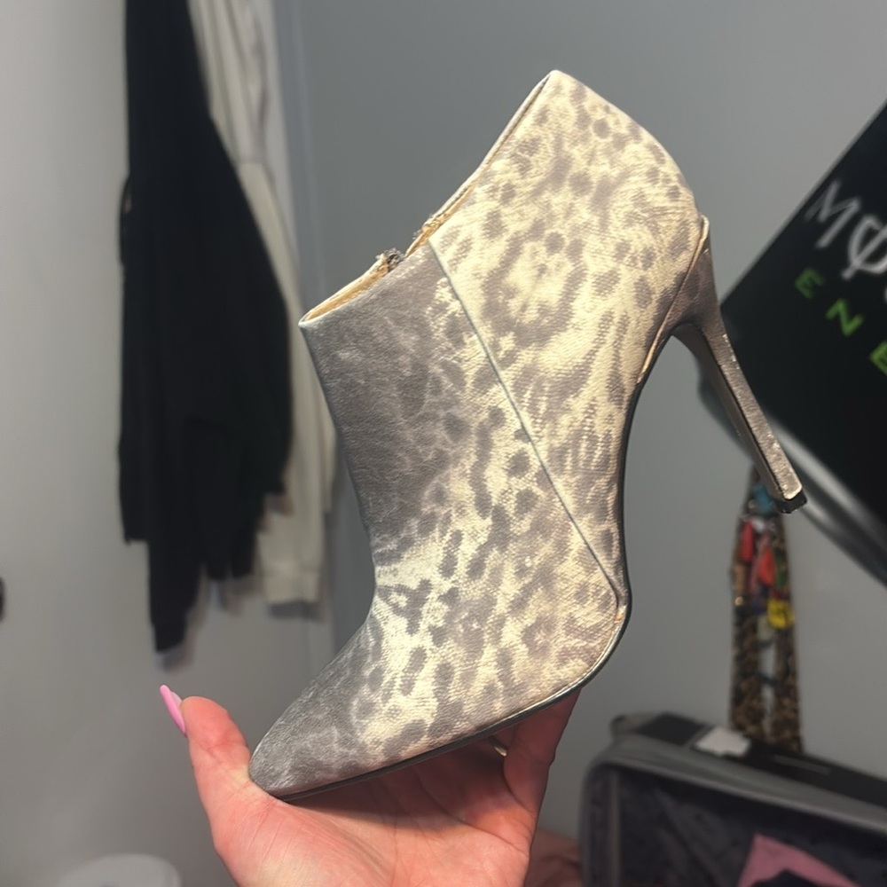 Leopard Print Stiletto Ankle Boots